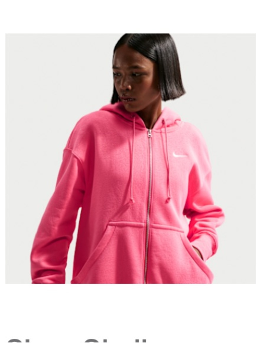 NWT Nike Women's Oversized Full-Zip Hoodie - Coral Pink